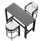 modern 3-Piece Outdoor Aluminum Bar Table Set