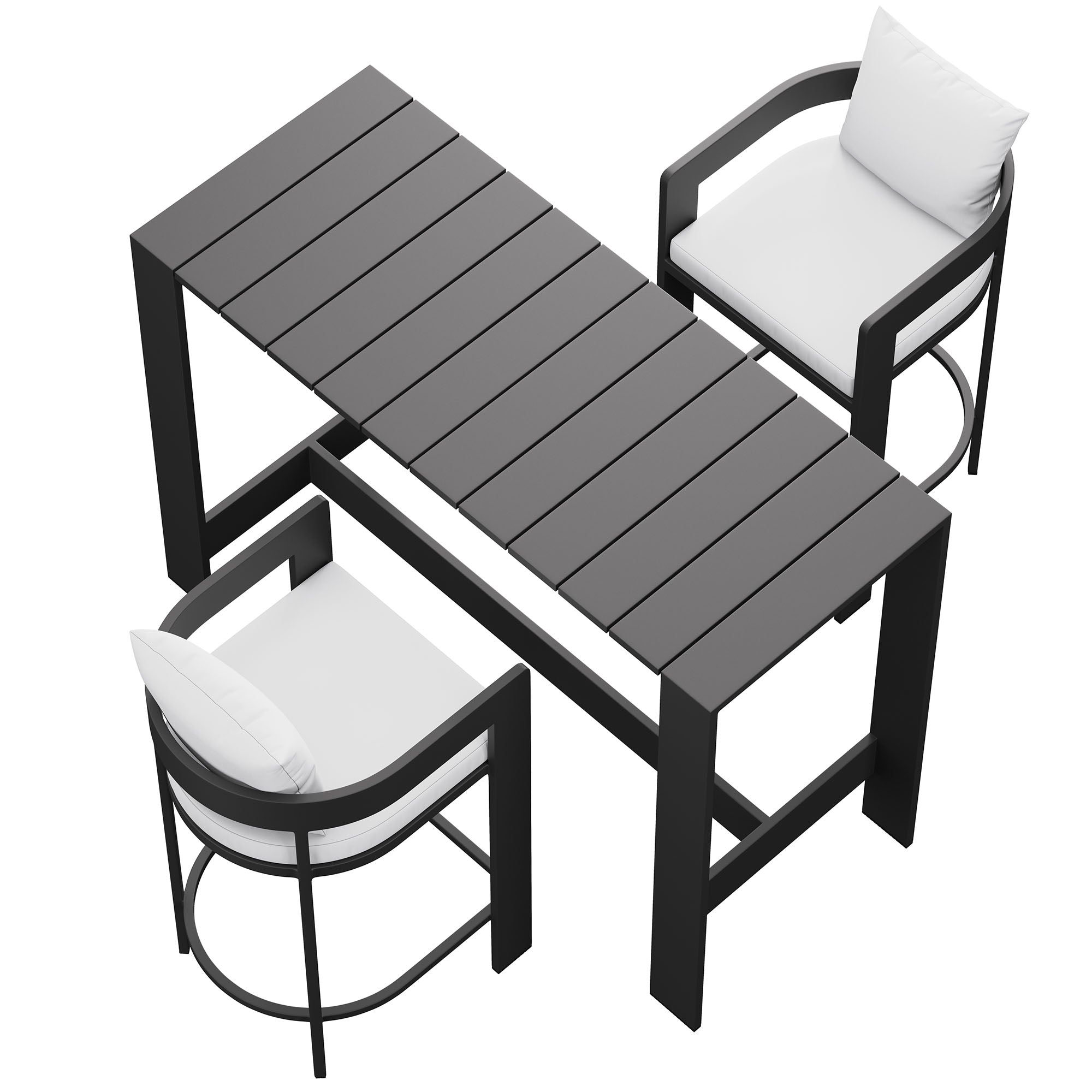 modern 3-Piece Outdoor Aluminum Bar Table Set