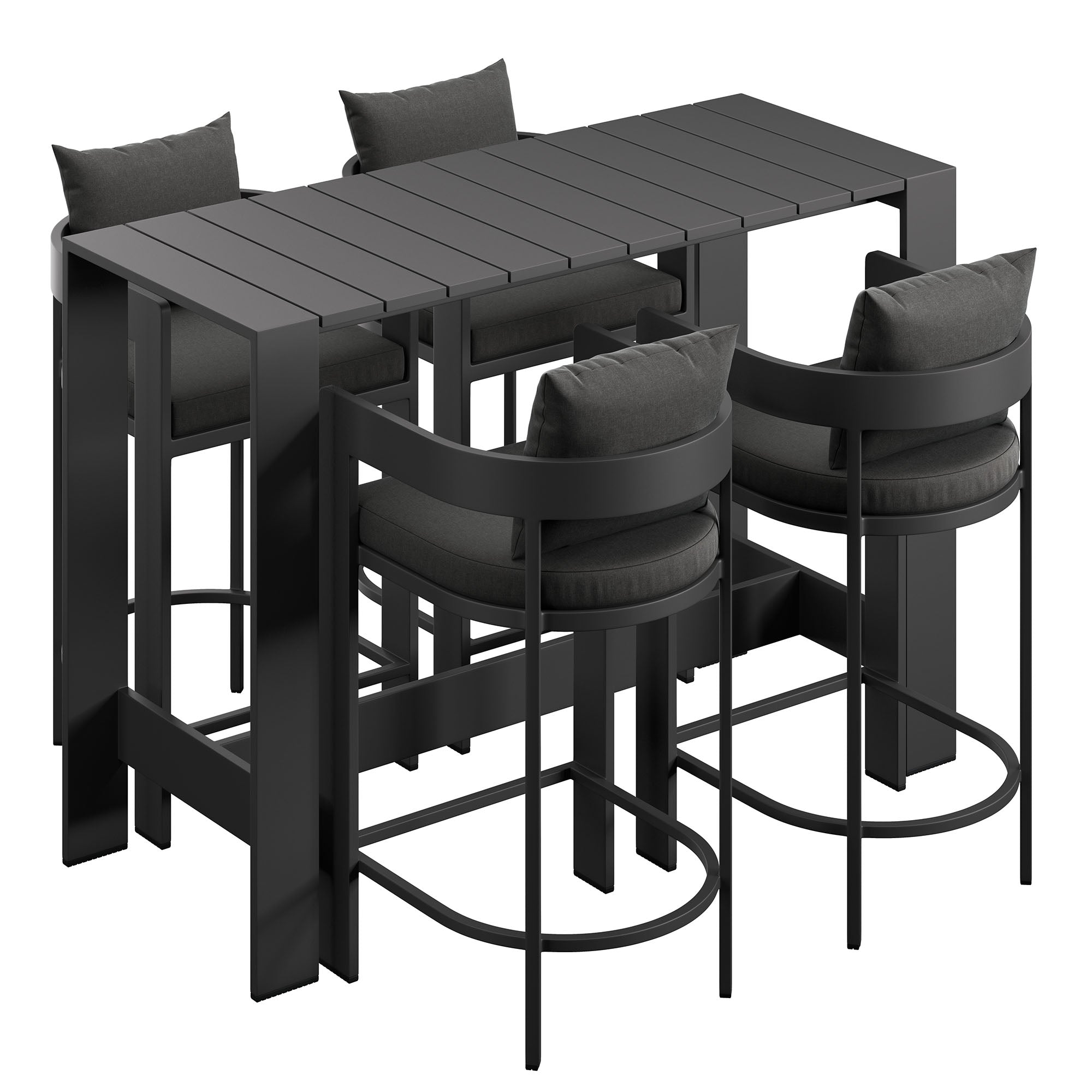 Tahoe 5-Piece Outdoor Bar Table Set - EEI-7599-CHA