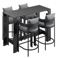 Tahoe 5-Piece Outdoor Bar Table Set - EEI-7599-GRY