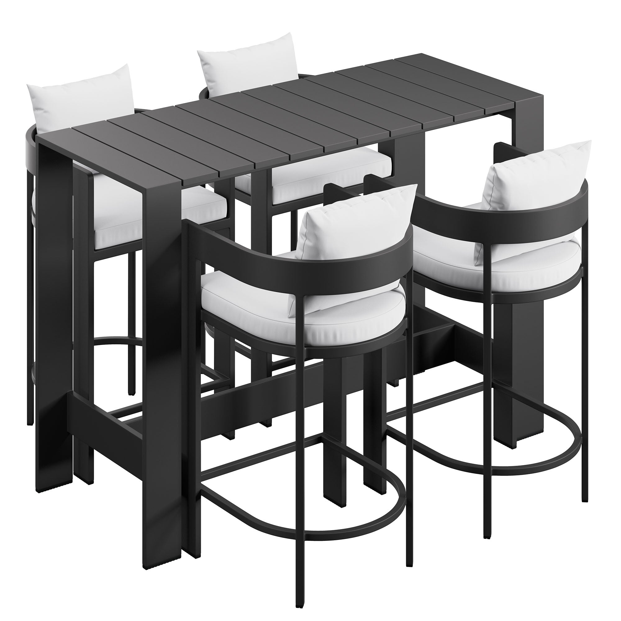 Tahoe 5-Piece Outdoor Bar Table Set - EEI-7599-WHI