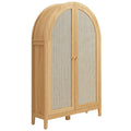 Calista 63 Inch Arched Storage Cabinet With Folding Desk