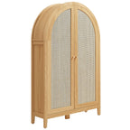 Calista 63 Inch Arched Storage Cabinet With Folding Desk