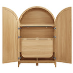 Calista 63 Inch Arched Storage Cabinet With Folding Desk