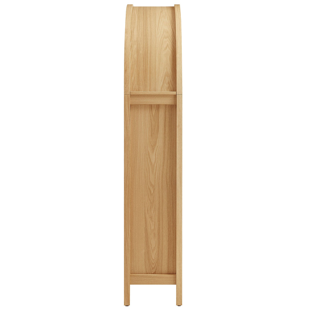 Calista 63 Inch Arched Storage Cabinet With Folding Desk