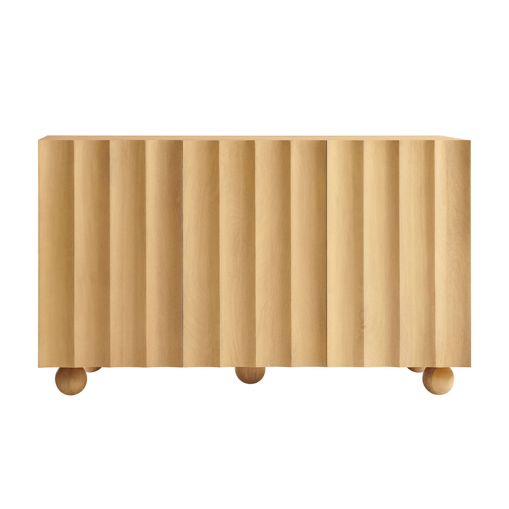 Sorren 54 Inch Scalloped Mango Wood