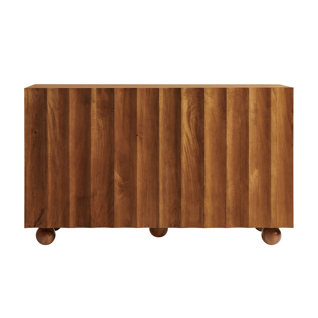 Sorren 54 Inch Scalloped Mango Wood