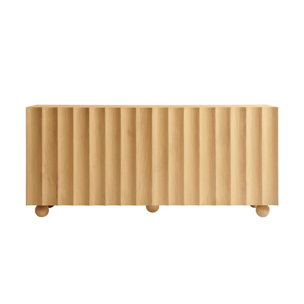 Sorren 72 Inch Scalloped Wood 4-Door Sideboard