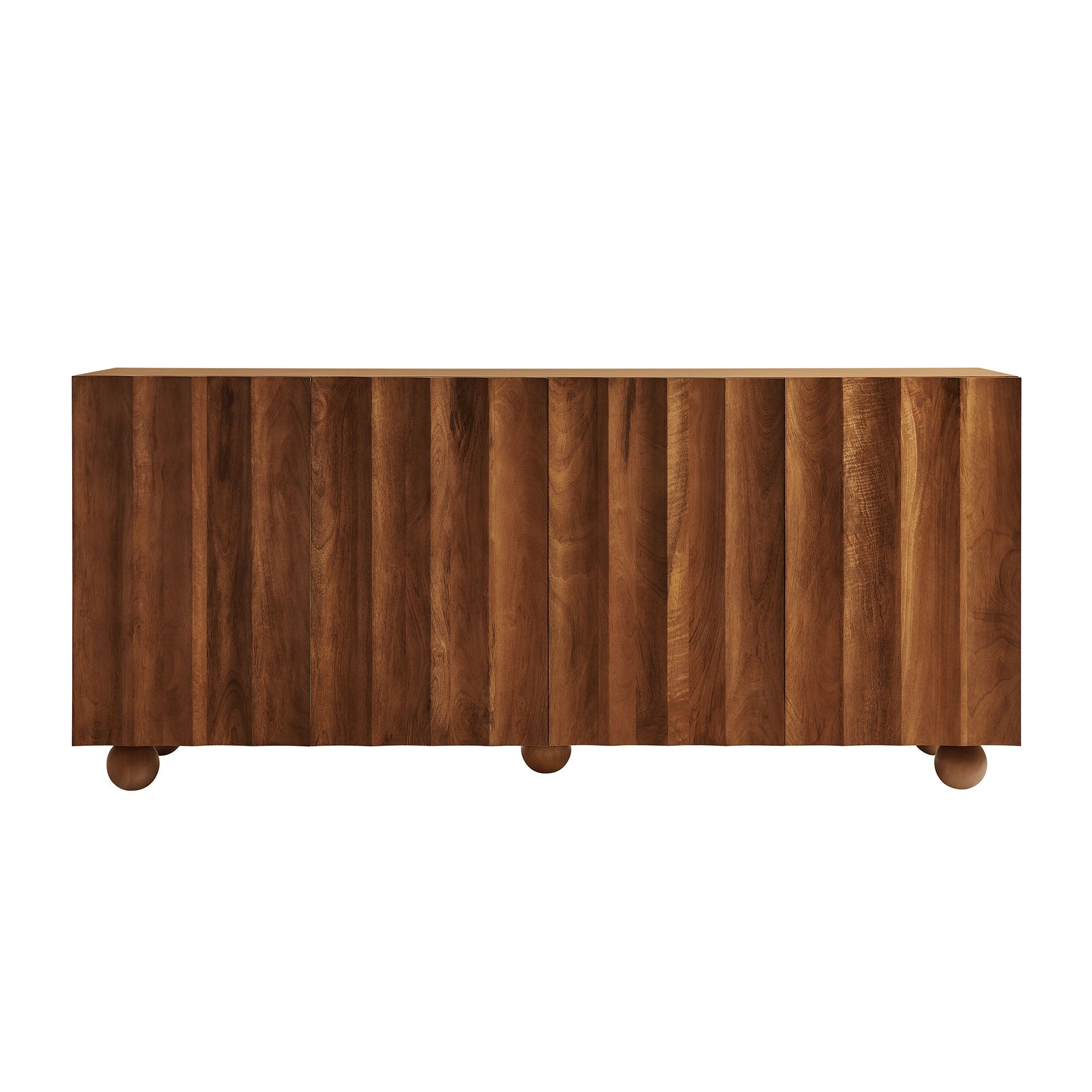 Sorren 72 Inch Scalloped Wood 4-Door Sideboard