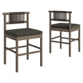 Eleni Outdoor Teak Wood Counter Stools Set of 2