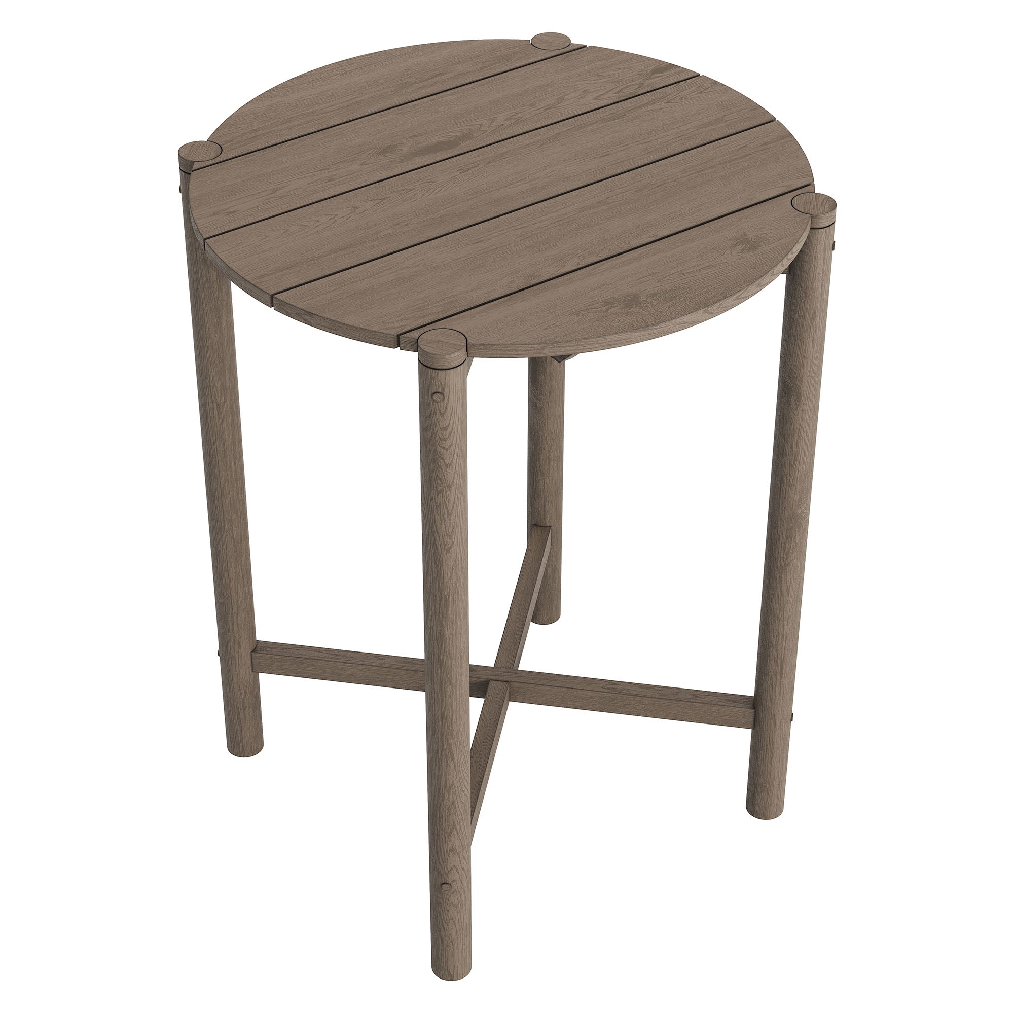 Eleni Round 35 Inch Outdoor Teak Wood Round Bar Table