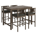 Eleni 5-Piece Outdoor Teak Wood Bar Set