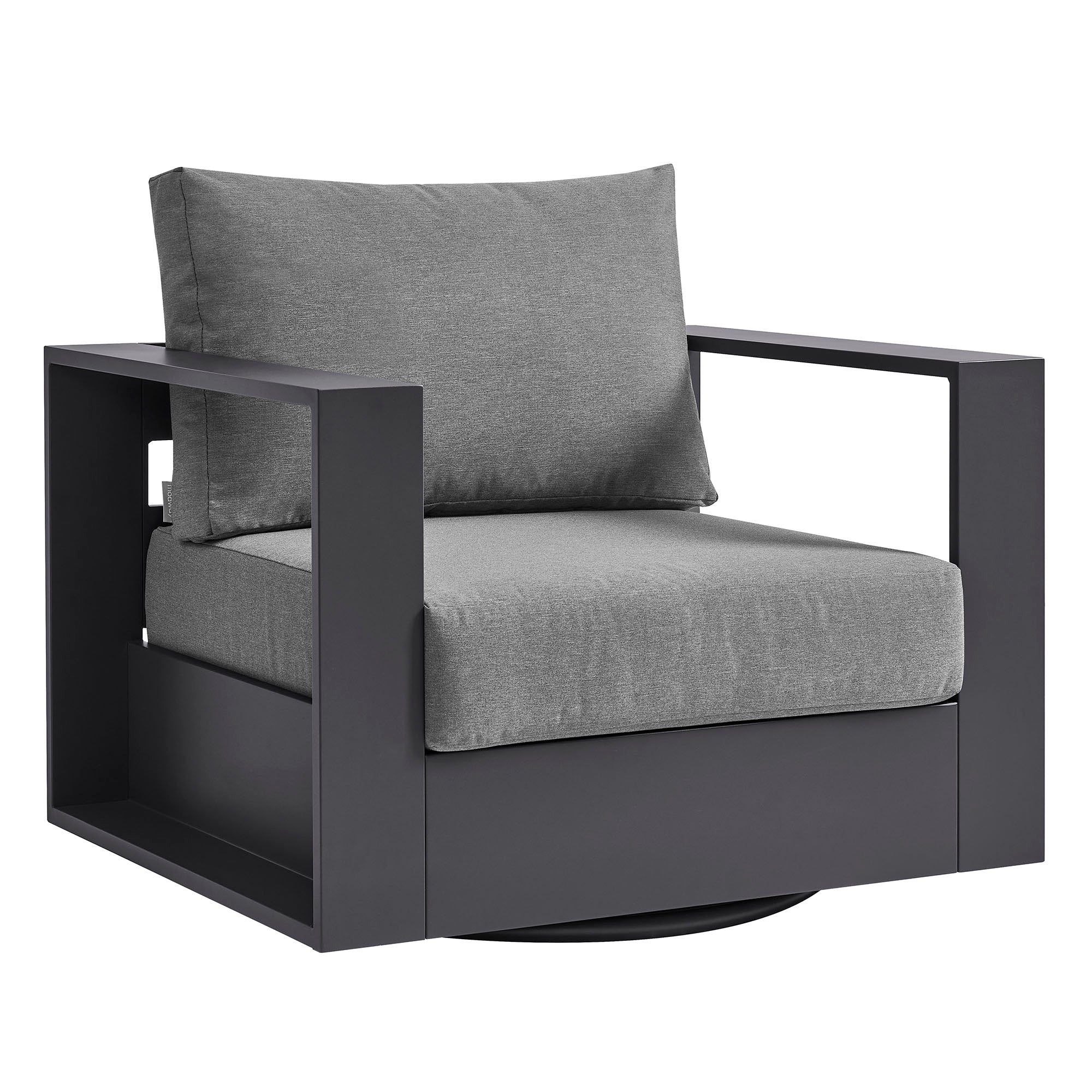 modern Outdoor Powder-Coated Aluminum Swivel Armchair