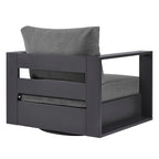 modern Outdoor Powder-Coated Aluminum Swivel Armchair