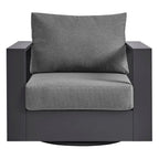 modern Outdoor Powder-Coated Aluminum Swivel Armchair