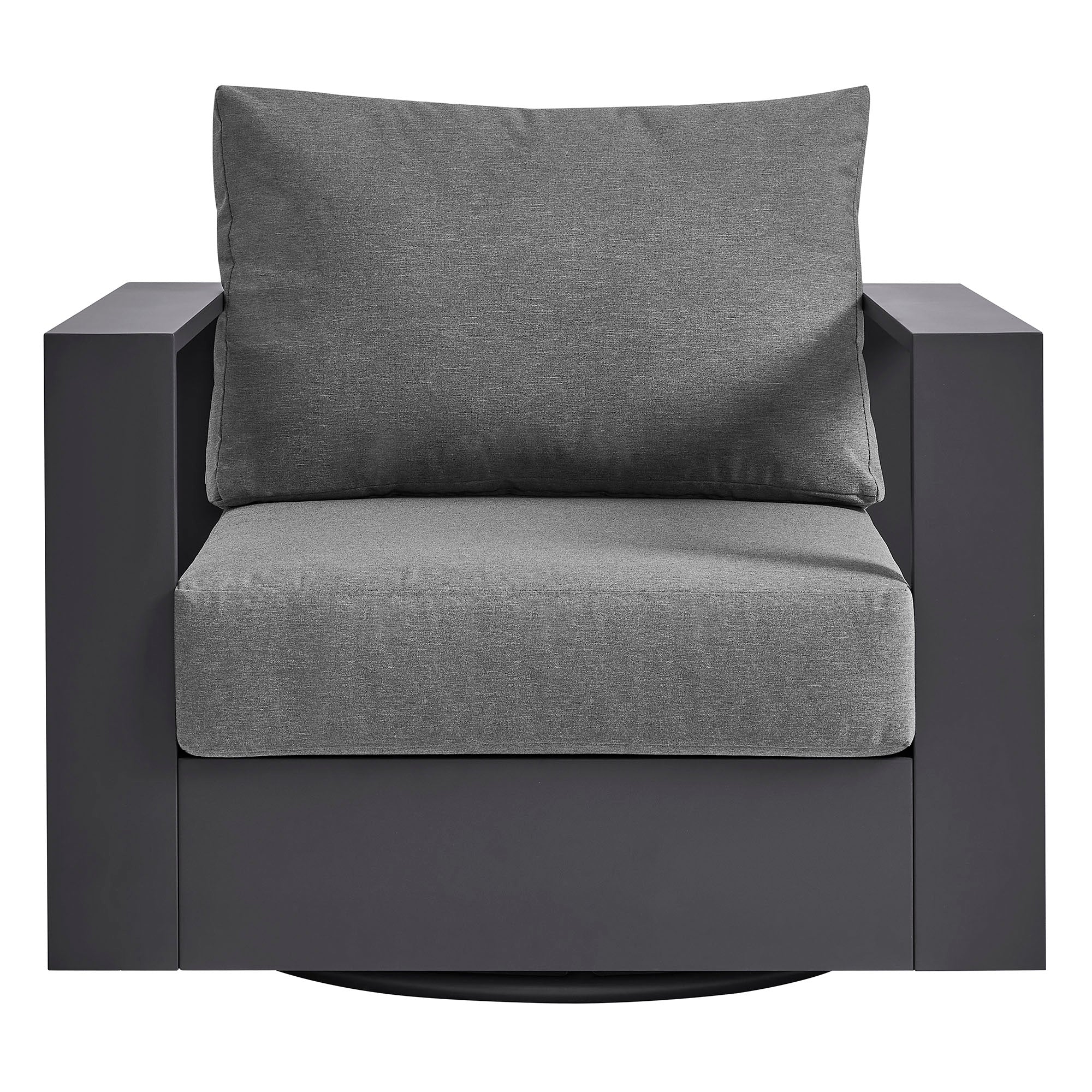 modern Outdoor Powder-Coated Aluminum Swivel Armchair