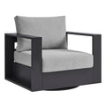 modern Outdoor Powder-Coated Aluminum Swivel Armchair