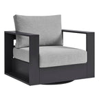 modern Outdoor Powder-Coated Aluminum Swivel Armchair