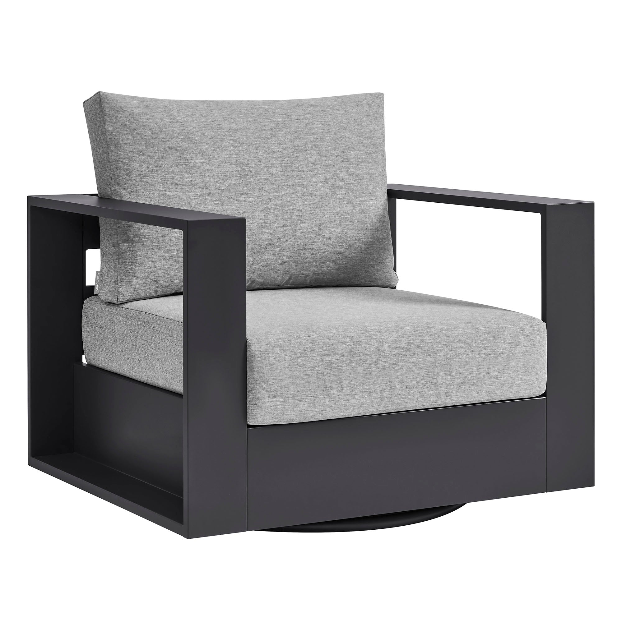 modern Outdoor Powder-Coated Aluminum Swivel Armchair