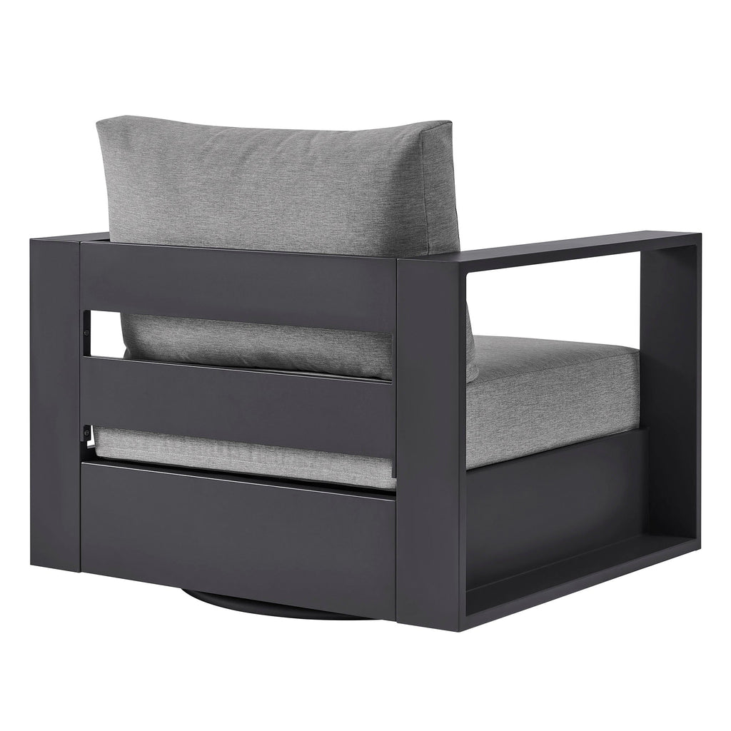 modern Outdoor Powder-Coated Aluminum Swivel Armchair