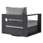 modern Outdoor Powder-Coated Aluminum Swivel Armchair