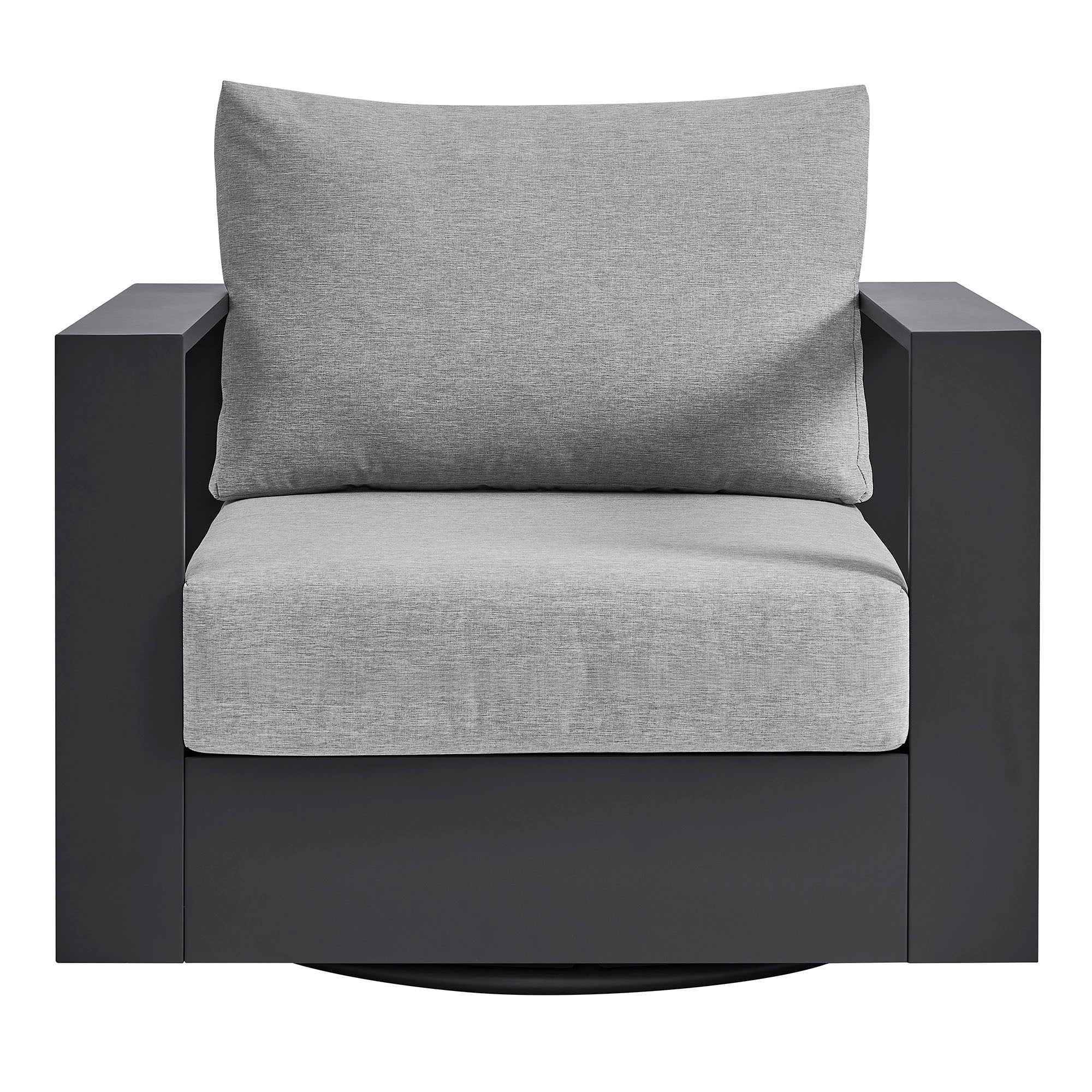 modern Outdoor Powder-Coated Aluminum Swivel Armchair