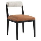 Kai Boucle and Vegan Leather Dining Chair Set of 2