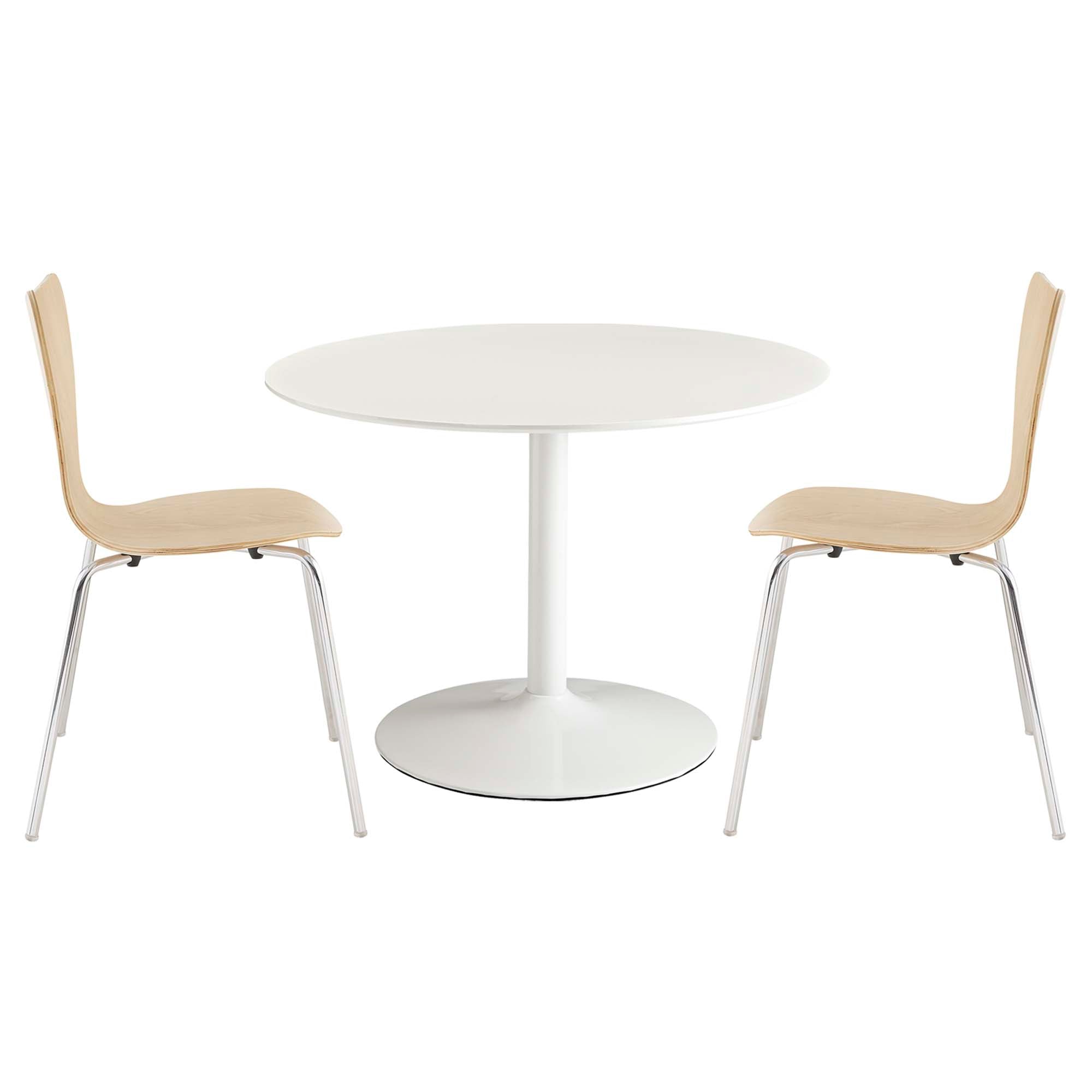 Revolve 3 Piece Dining Set - EEI-887-WHI-NAT