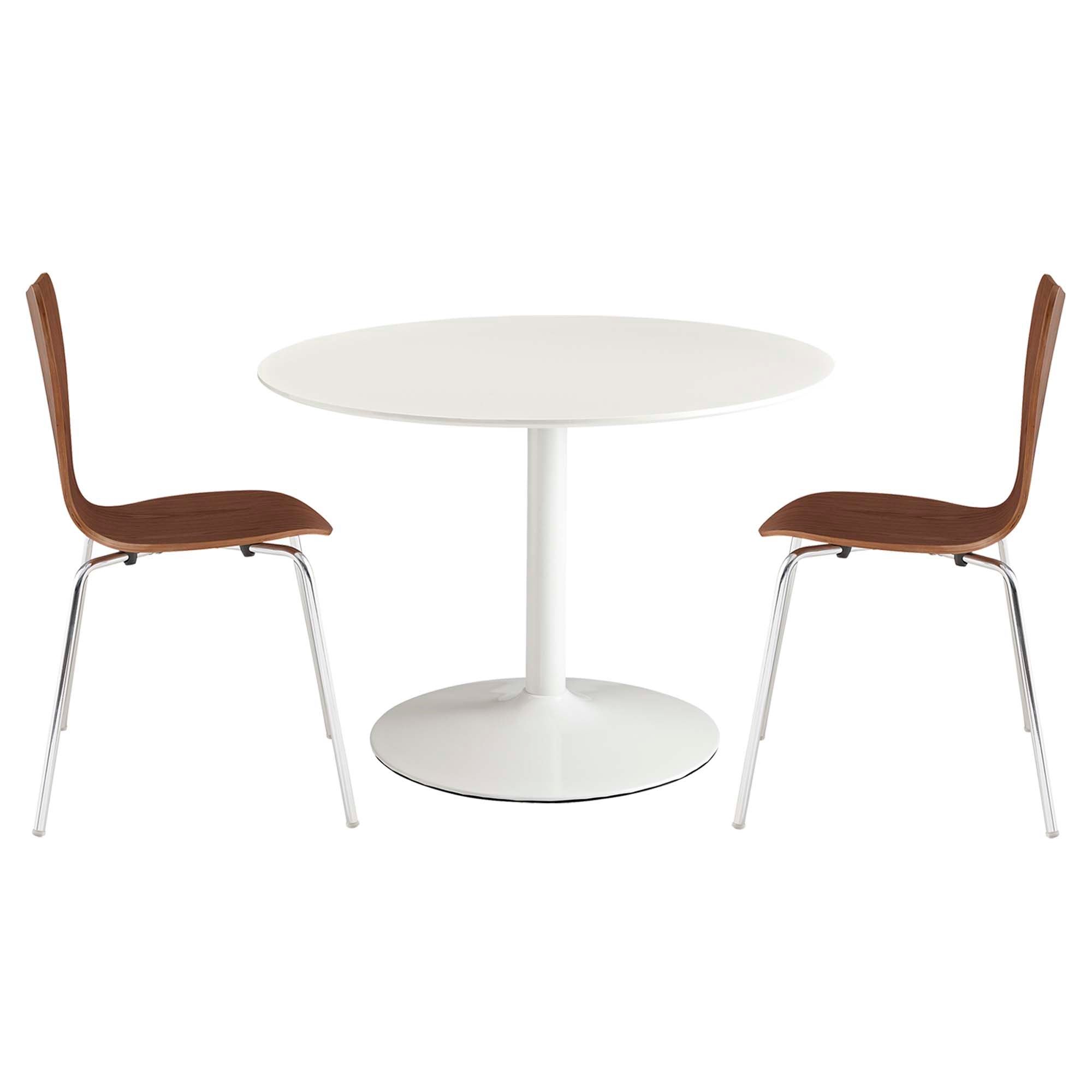 Revolve 3 Piece Dining Set - EEI-887-WHI-WAL