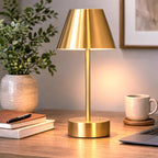 Elegance Rechargeable LED Table Lamp (Plated Brass)