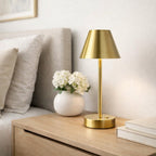 Elegance Rechargeable LED Table Lamp (Plated Brass)