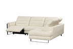 ESF Furniture - Eminence Sectional Sofa w/ Recliner in White - EMINENCE-SEC-WHITE