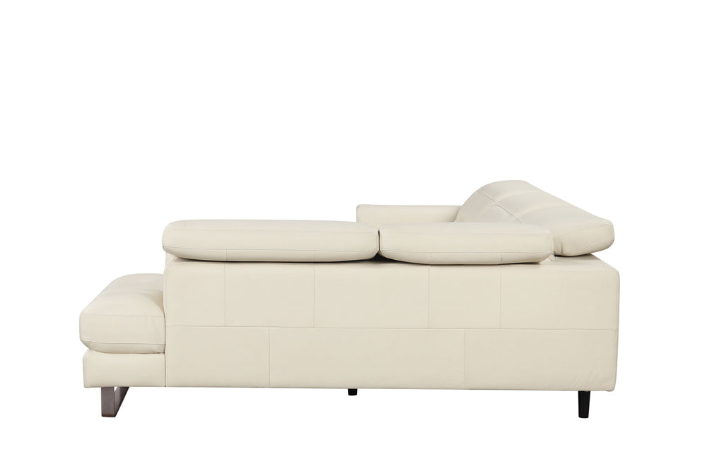 ESF Furniture - Eminence Sectional Sofa w/ Recliner in White - EMINENCE-SEC-WHITE