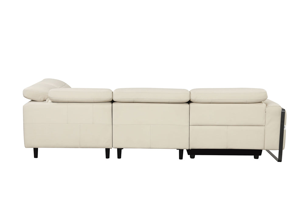 ESF Furniture - Eminence Sectional Sofa w/ Recliner in White - EMINENCE-SEC-WHITE