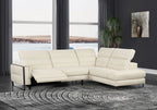 ESF Furniture - Eminence Sectional Sofa w/ Recliner in White - EMINENCE-SEC-WHITE