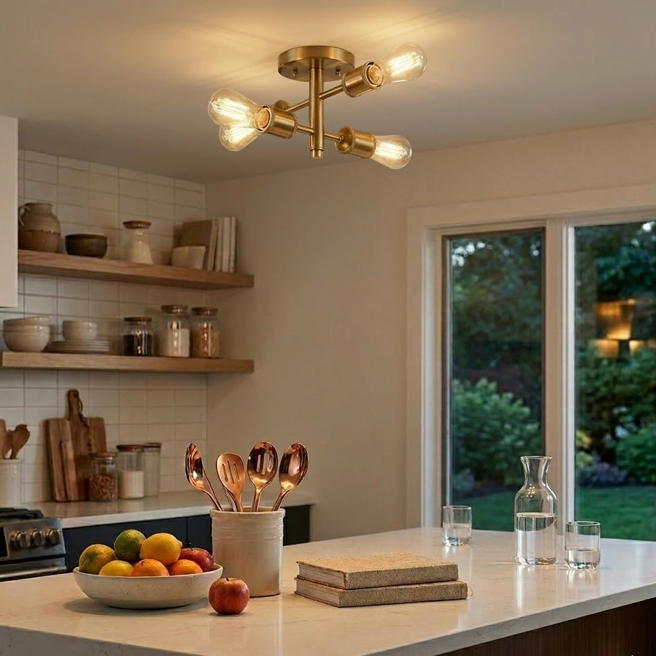Ephemeral Four Lights Semi Flush Pendant Lamp