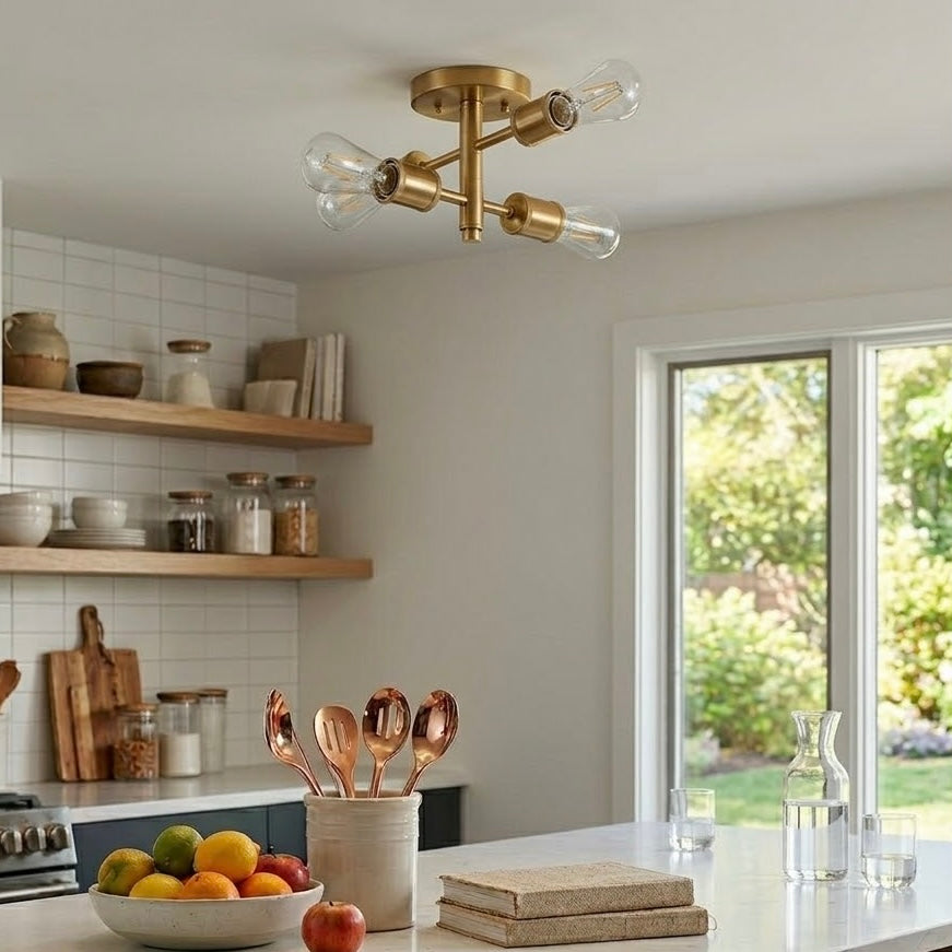 Ephemeral Four Lights Semi Flush Pendant Lamp