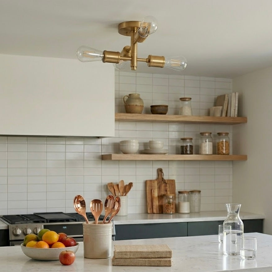 Ephemeral Four Lights Semi Flush Pendant Lamp