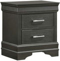Galaxy Home Brooklyn 2 Drawer Nightstand in Metallic Grey GHF-733569339099