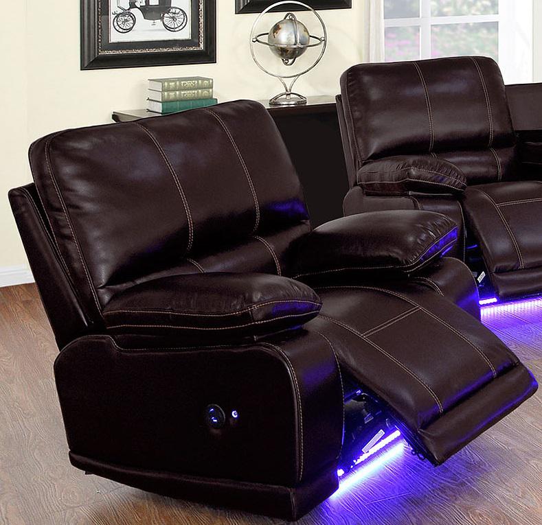 Galaxy Home Electron Power Recliner Chair in Brown GHF-808857873125