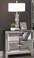 Galaxy Home Harmony 2 Drawer Nightstand in Silver GHF-808857882943