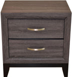 Galaxy Home Hudson 2 Drawer Nightstand in Foil Grey GHF-808857696809