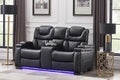 Galaxy Home Lexus Power Reclining Loveseat in Black GHF-808857839275