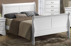 Galaxy Home Louis Phillipe Full Sleigh Bed in White GHF-808857887658