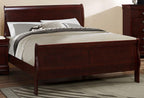 Galaxy Home Louis Phillipe King Sleigh Bed in Cherry GHF-808857678539