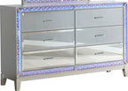 Galaxy Home Luxury 6 Drawer Dresser in Silver GHF-808857996602