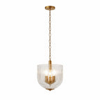 Garnet Pendant Lamp - Coarse Gold + Clear Glass