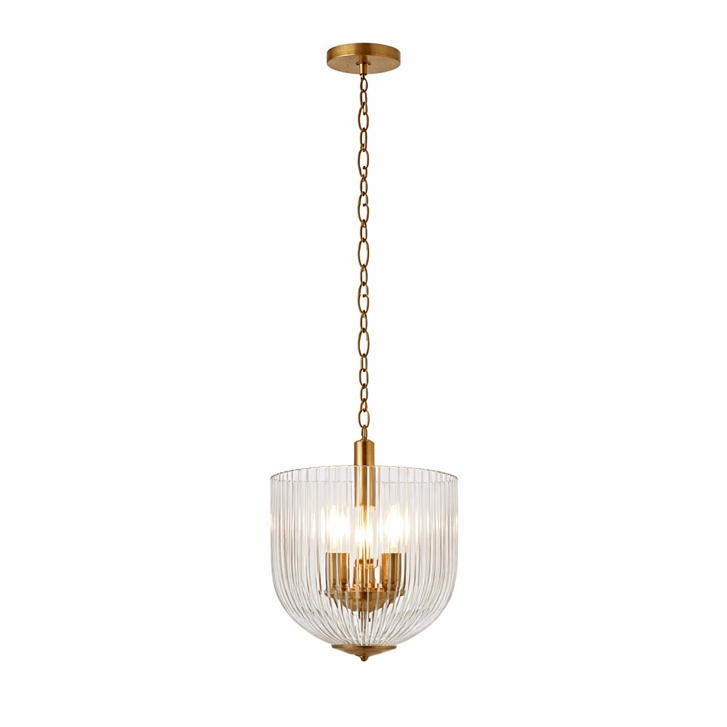 Garnet Pendant Lamp - Coarse Gold + Clear Glass