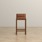 Gavin 25'' Solid Wood Genuine Leather Counter Stool