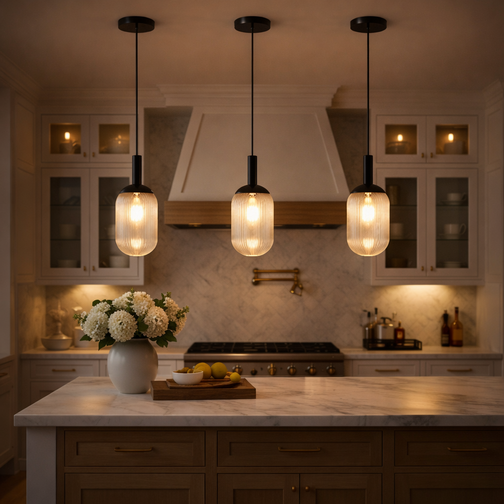 Giza Pendant Lamp - Black and Clear